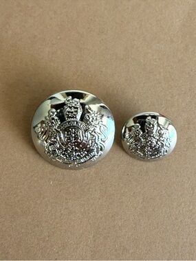 BRAND NEW Ralph Lauren Coat of Arms Set of 2 Silver Buttons